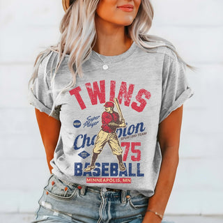 Twins Vintage Baseball Team Tee - Limeberry Designs