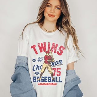 Twins Vintage Baseball Team Tee - Limeberry Designs