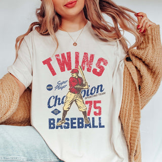 Twins Vintage Baseball Team Wholesale Tee - Quick Shipping - Limeberry Designs