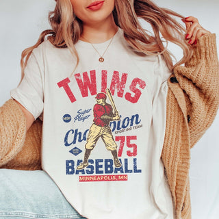 Twins Vintage Baseball Team Wholesale Tee - Quick Shipping - Limeberry Designs