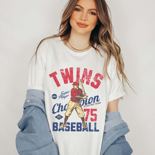 Twins Vintage Baseball Team Wholesale Tee - Quick Shipping - Limeberry Designs