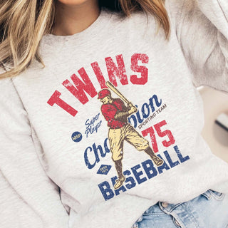 Twins Vintage Baseball Wholesale Graphic Sweatshirt - Quick TAT - Limeberry Designs