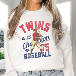 Twins Vintage Baseball Wholesale Graphic Sweatshirt - Quick TAT - Limeberry Designs