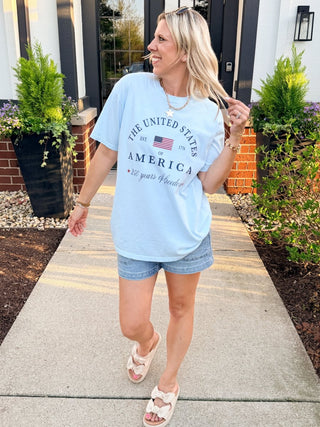 United States Of America Graphic Comfort Color Tee - Limeberry Designs