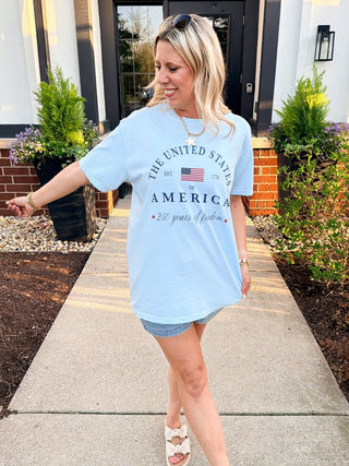 United States Of America Graphic Comfort Color Tee - Limeberry Designs