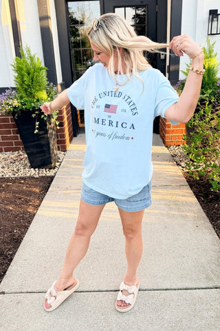 United States Of America Graphic Comfort Color Tee - Limeberry Designs