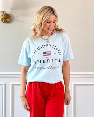 United States Of America Graphic Comfort Color Tee - Limeberry Designs