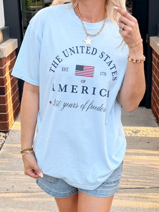 United States Of America Graphic Comfort Color Tee - Limeberry Designs