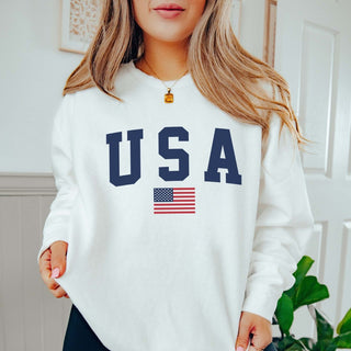 USA Flag Comfort Colors Crew Sweatshirt - Limeberry Designs