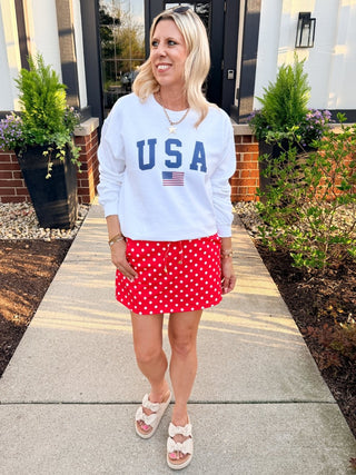 USA Flag Crew Sweatshirt - Limeberry Designs