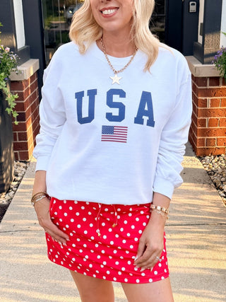 USA Flag Crew Sweatshirt - Limeberry Designs