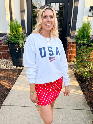 USA Flag Crew Sweatshirt - Limeberry Designs
