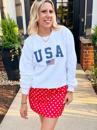 USA Flag Crew Sweatshirt - Limeberry Designs