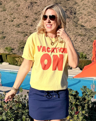Vacation On Graphic Comfort Color Tee - Limeberry Designs
