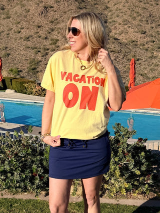 Vacation On Graphic Comfort Color Tee - Limeberry Designs