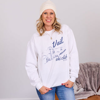 Vail Ski Club Navy Comfort Colors Wholesale Crew Sweatshirt - Quick Shipping - Limeberry Designs