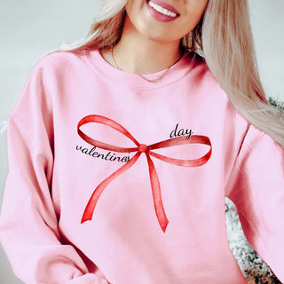 Valentine's Day Red Bow Wholesale Graphic Sweatshirt - Quick Shipping - Limeberry Designs