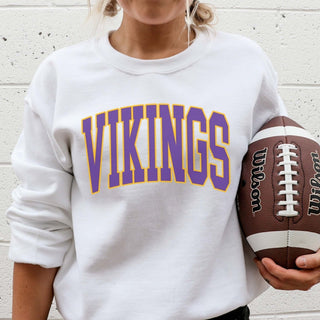 Vikings Collegiate Letter Graphic Sweatshirt + Hoodie