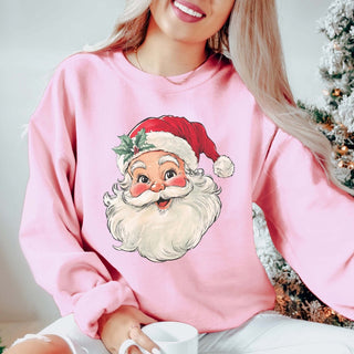 Vintage Santa Red Hat Graphic Sweatshirt - Limeberry Designs