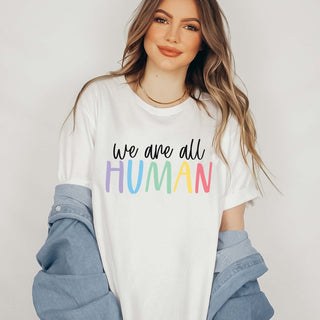 We Are All Human Graphic Wholesale Tee - Fast Shipping - Limeberry Designs