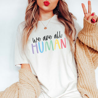 We Are All Human Graphic Wholesale Tee - Fast Shipping - Limeberry Designs