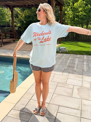 Weekends At The Lake Graphic Comfort Color Tee - Limeberry Designs