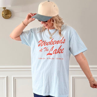 Weekends At The Lake Graphic Comfort Color Tee - Limeberry Designs
