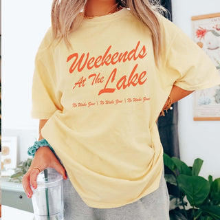 Weekends At The Lake Graphic Comfort Color Tee - Limeberry Designs