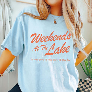 Weekends At The Lake Wholesale Graphic Comfort Color Tee - Limeberry Wholesale