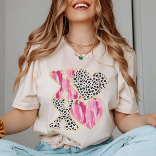 XOXO Leopard & Watercolor Wholesale Bella Graphic Tee - Quick Shipping - Limeberry Designs