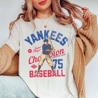 Yankees Vintage Baseball Team Wholesale Tee - Quick Shipping - Limeberry Designs