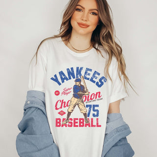 Yankees Vintage Baseball Team Wholesale Tee - Quick Shipping - Limeberry Designs