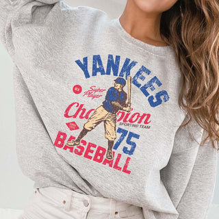 Yankees Vintage Baseball Wholesale Graphic Sweatshirt - Quick Shipping - Limeberry Designs