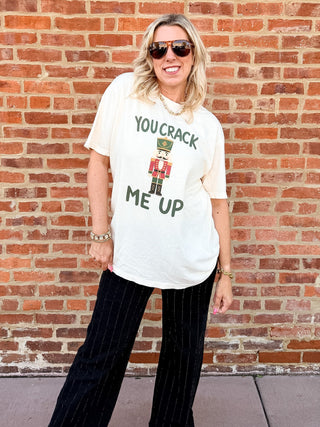 Funny Christmas shirt for women with nutcracker pun design