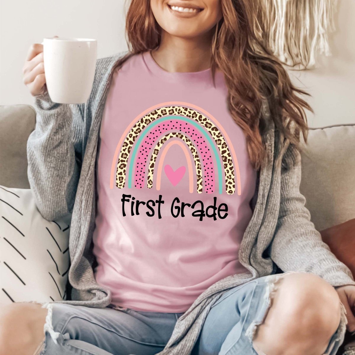 1st Grade Rainbow Tee - Limeberry Designs