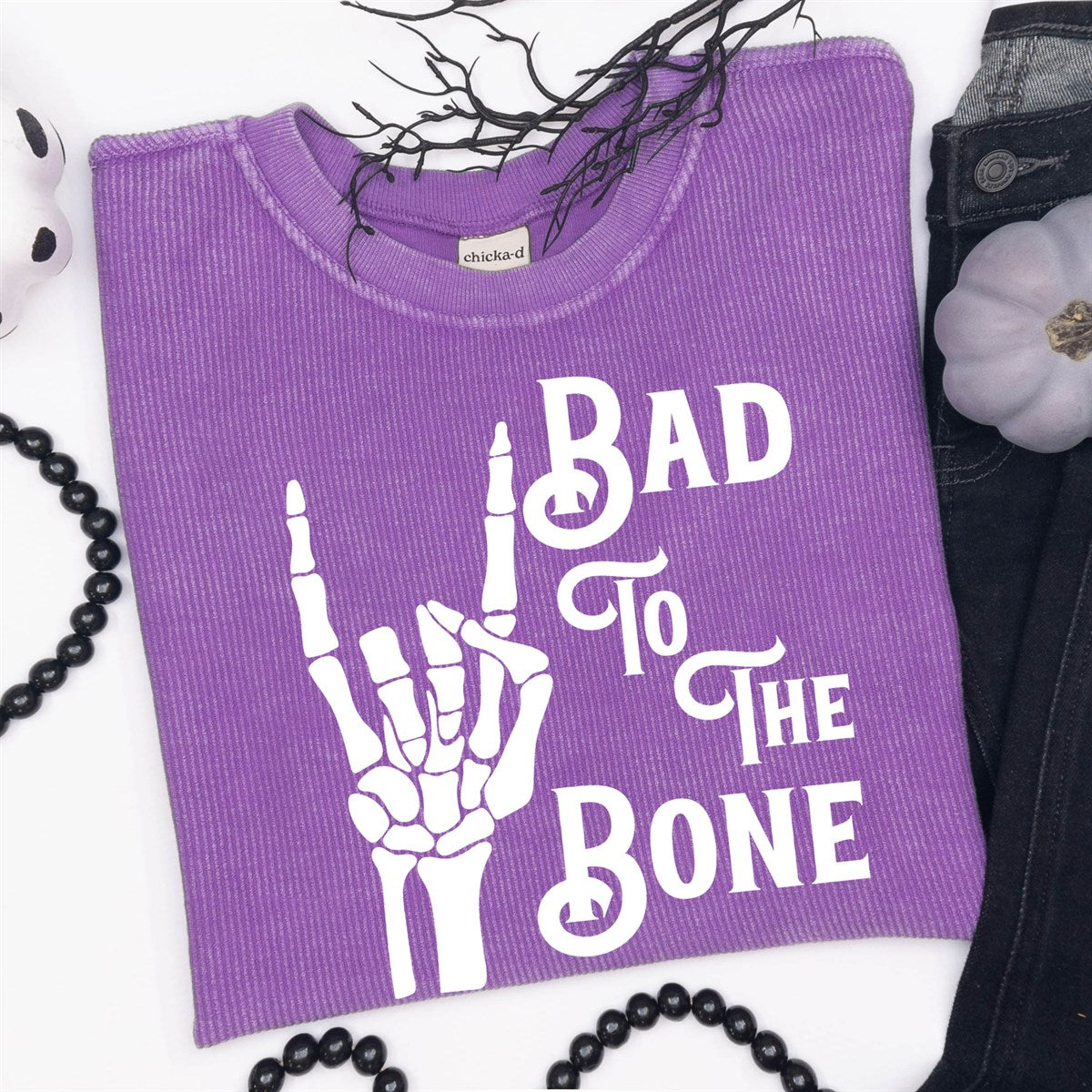 Bad to the Bone Corded Crew - Limeberry Designs