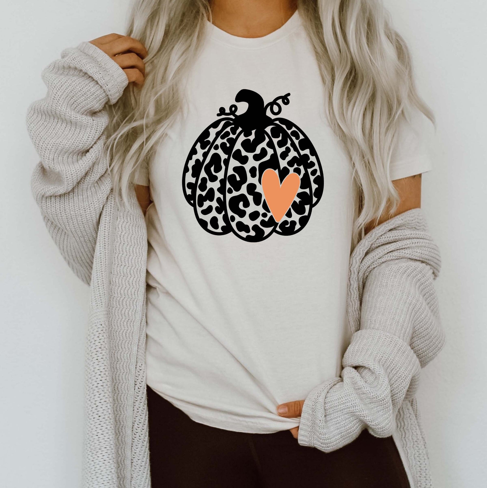 Leopard Heart Pumpkin Tee - Limeberry Designs