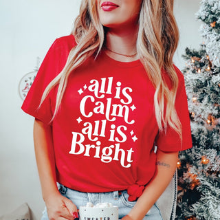 All is Calm All is Bright Bella Graphic Wholesale Tee - Limeberry Designs