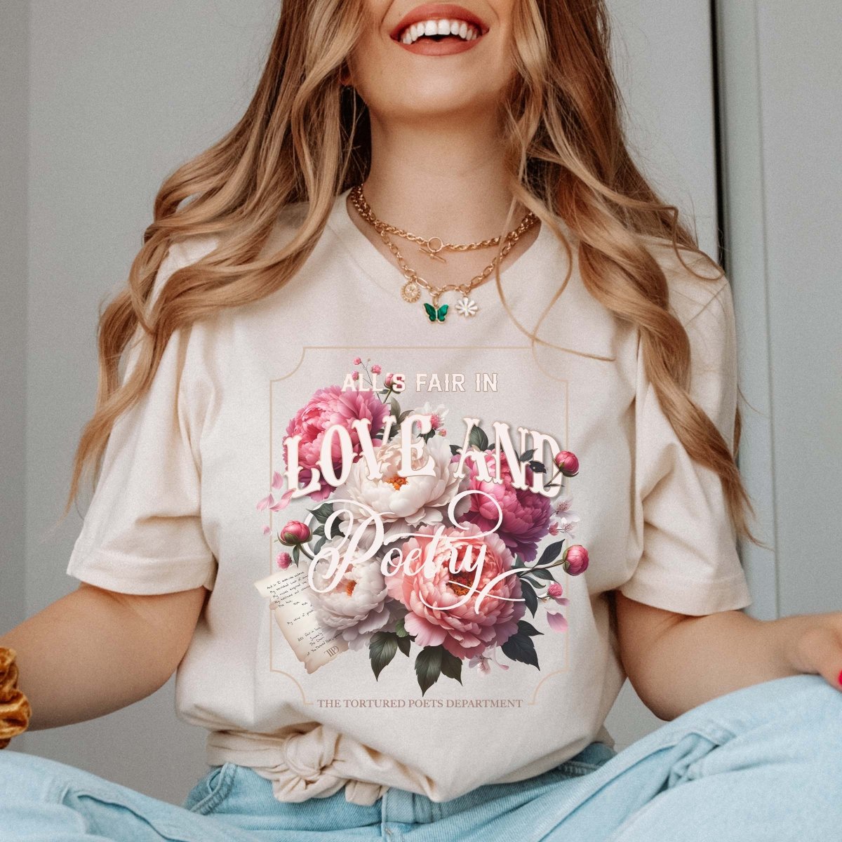 All&#39;s Fair In Love And Poetry Floral Tee - Limeberry Designs