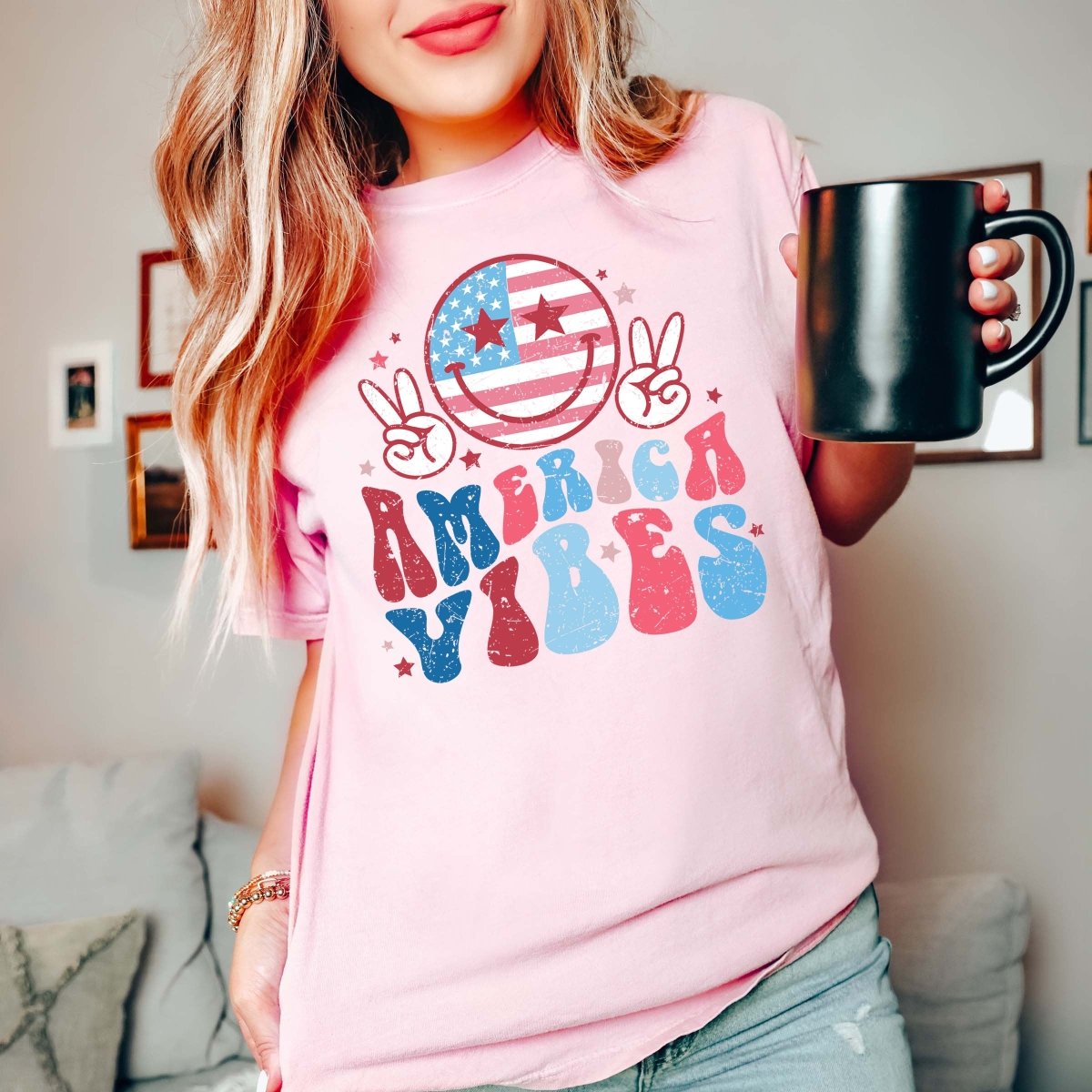 American Vibes Peace Flag Comfort Color - Limeberry Designs
