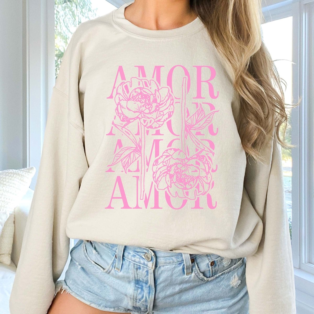 Amor Rose Wholesale Crew Sweatshirt - Limeberry Designs