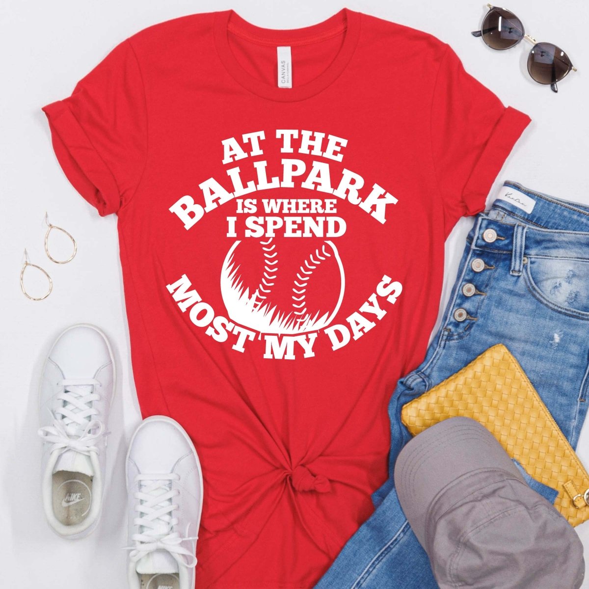 At The Ball Park Spend My Days Tee - Limeberry Designs
