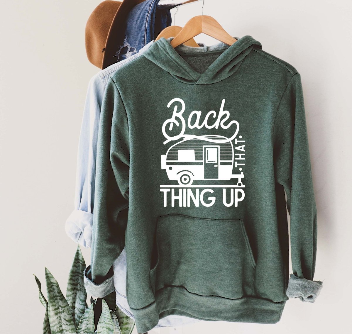 Back That Thing Up (white) Hooded Sweatshirt - Limeberry Designs