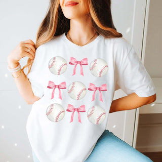 Baseballs And Bows Collage Bella Tee - Limeberry Designs