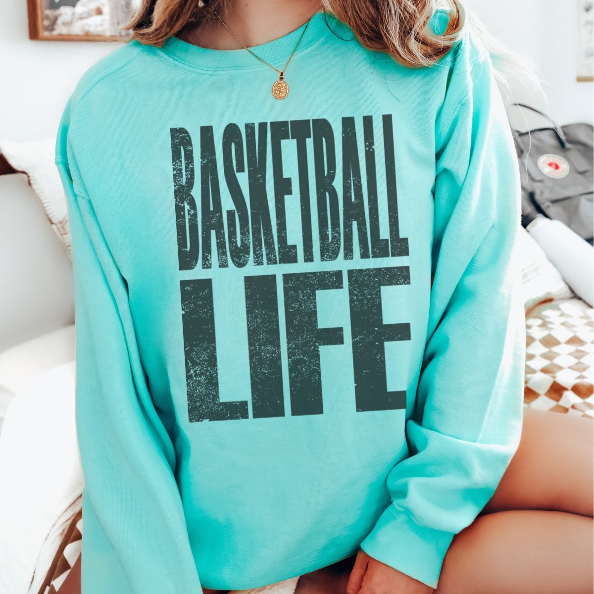 Basketball Life Comfort Colors Crew - Limeberry Designs