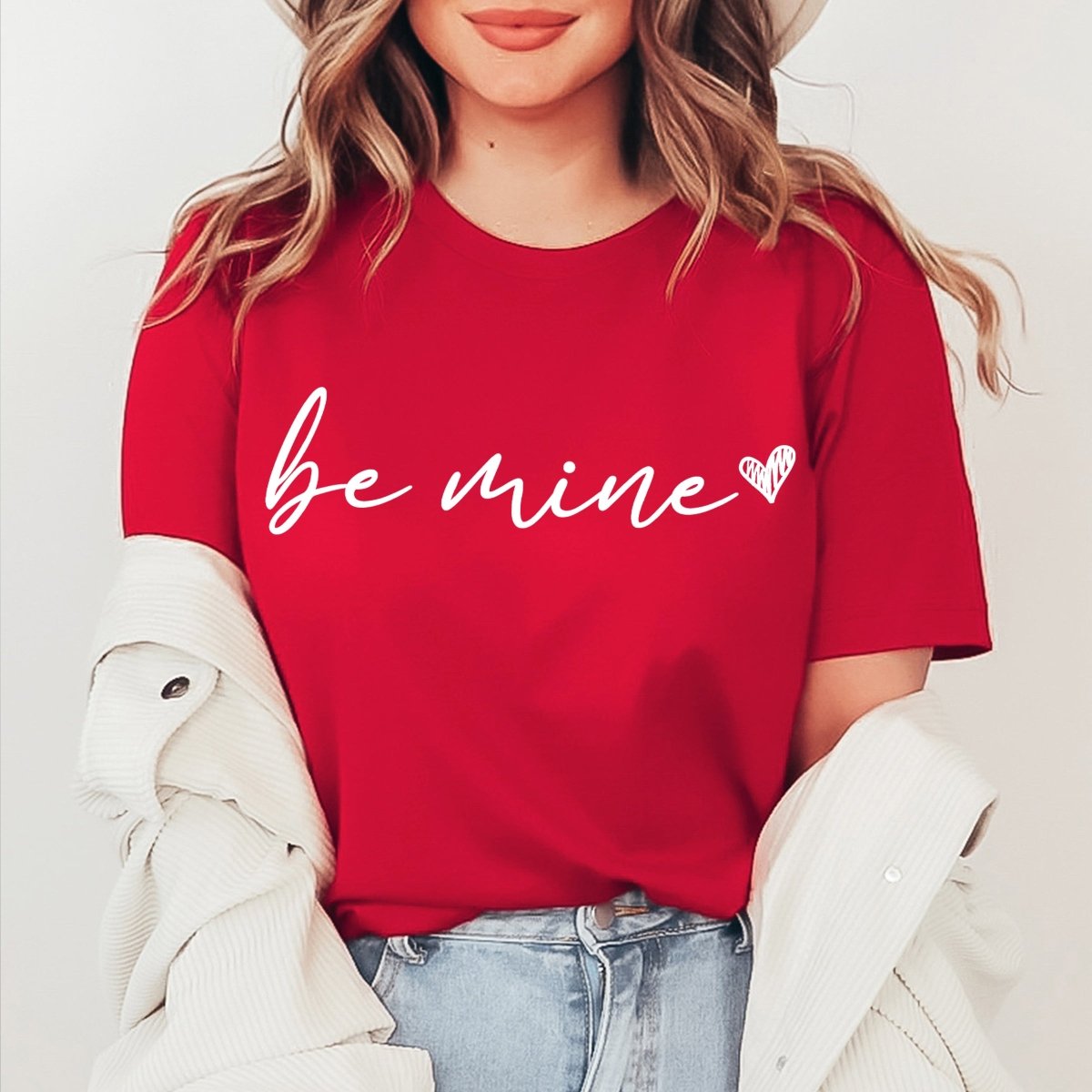 Be Mine Heart White Wholesale Tee - Limeberry Designs