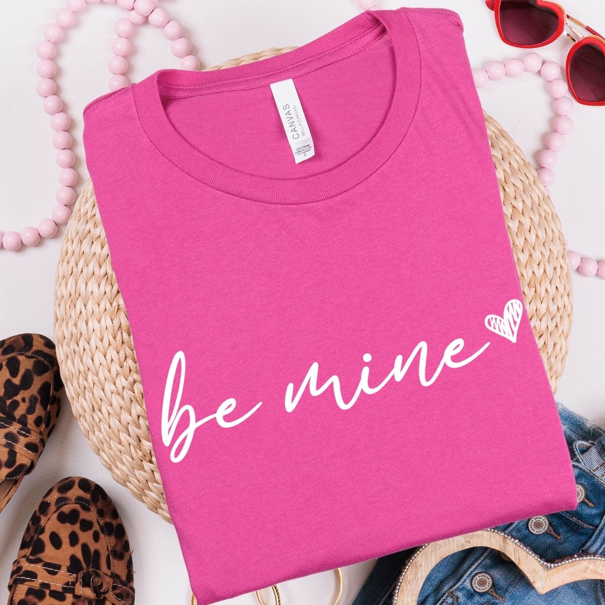 Be Mine Heart White Wholesale Tee - Limeberry Designs
