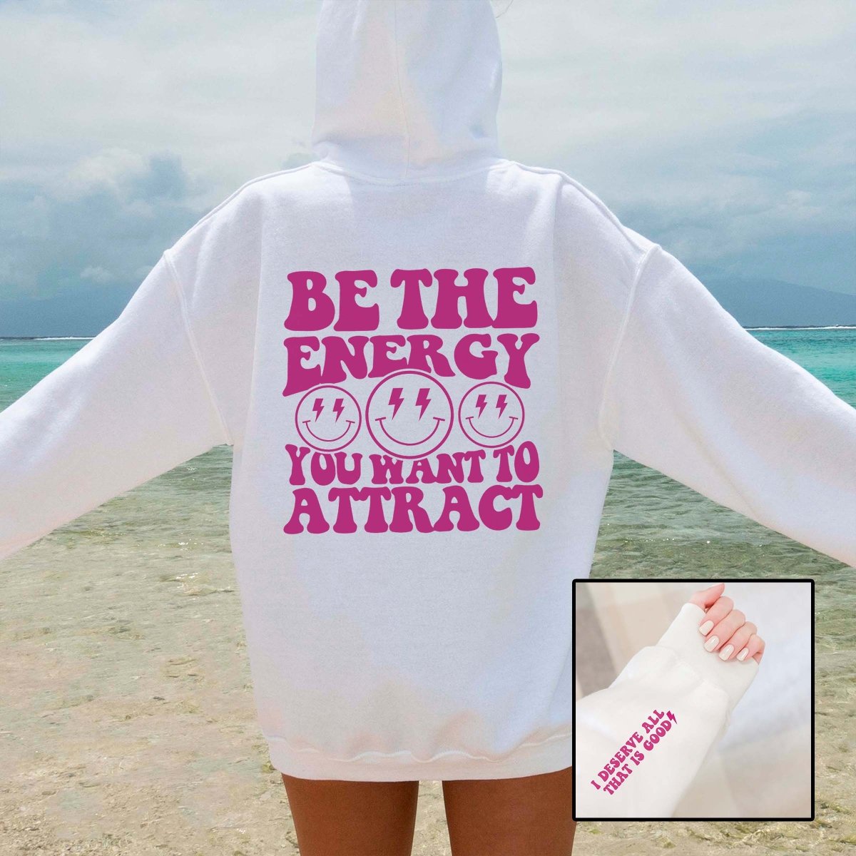 Be the Energy Hoodie With Sleeve Design - Limeberry Designs