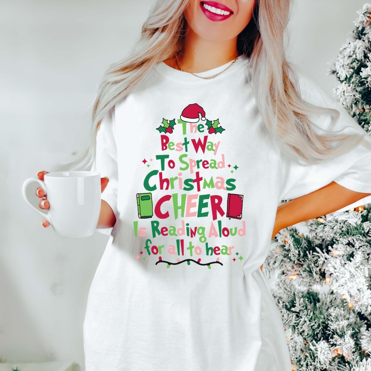 Best way to Spread Christmas Cheer Comfort Colors Tee - Limeberry Designs