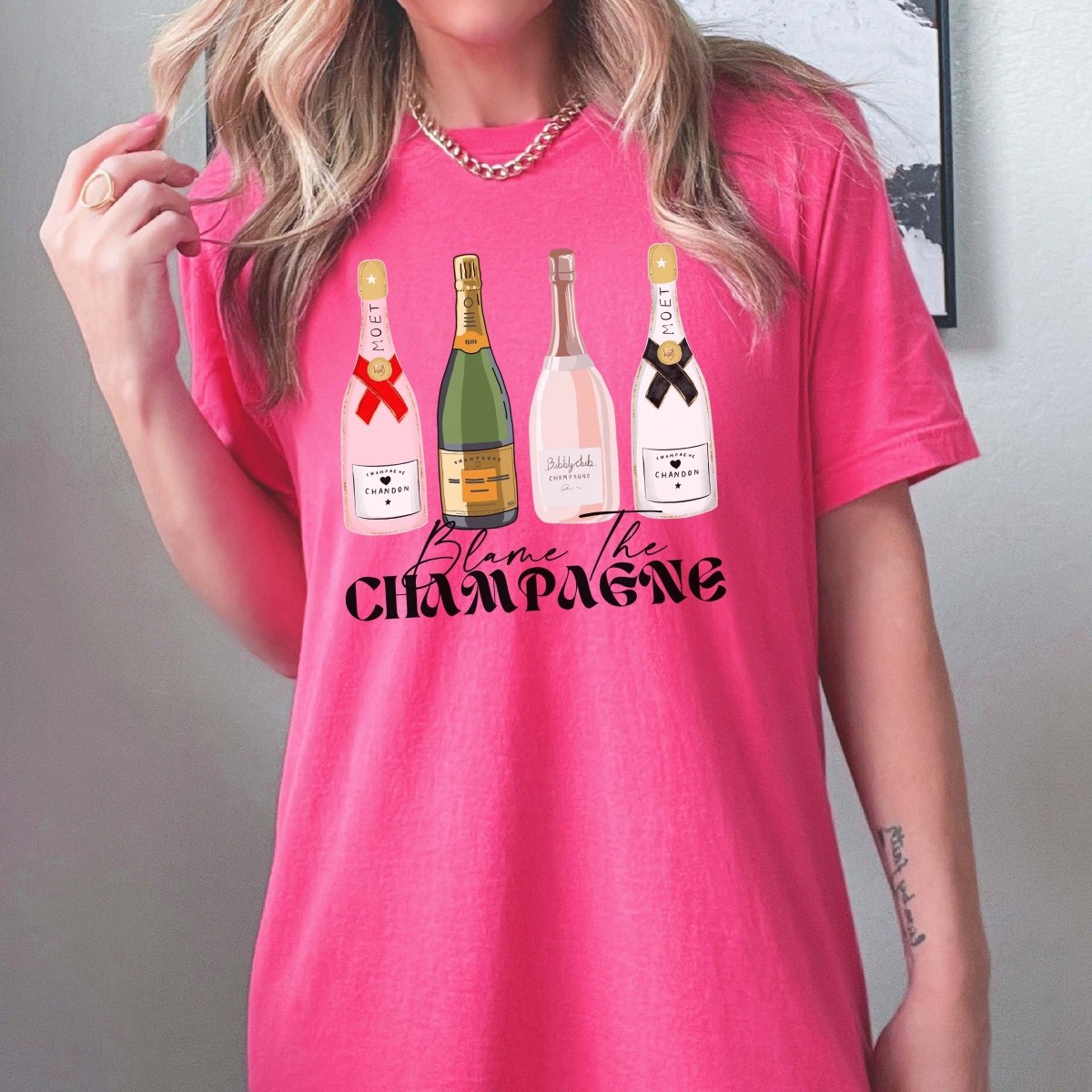 Blame the Champagne tee - Limeberry Designs